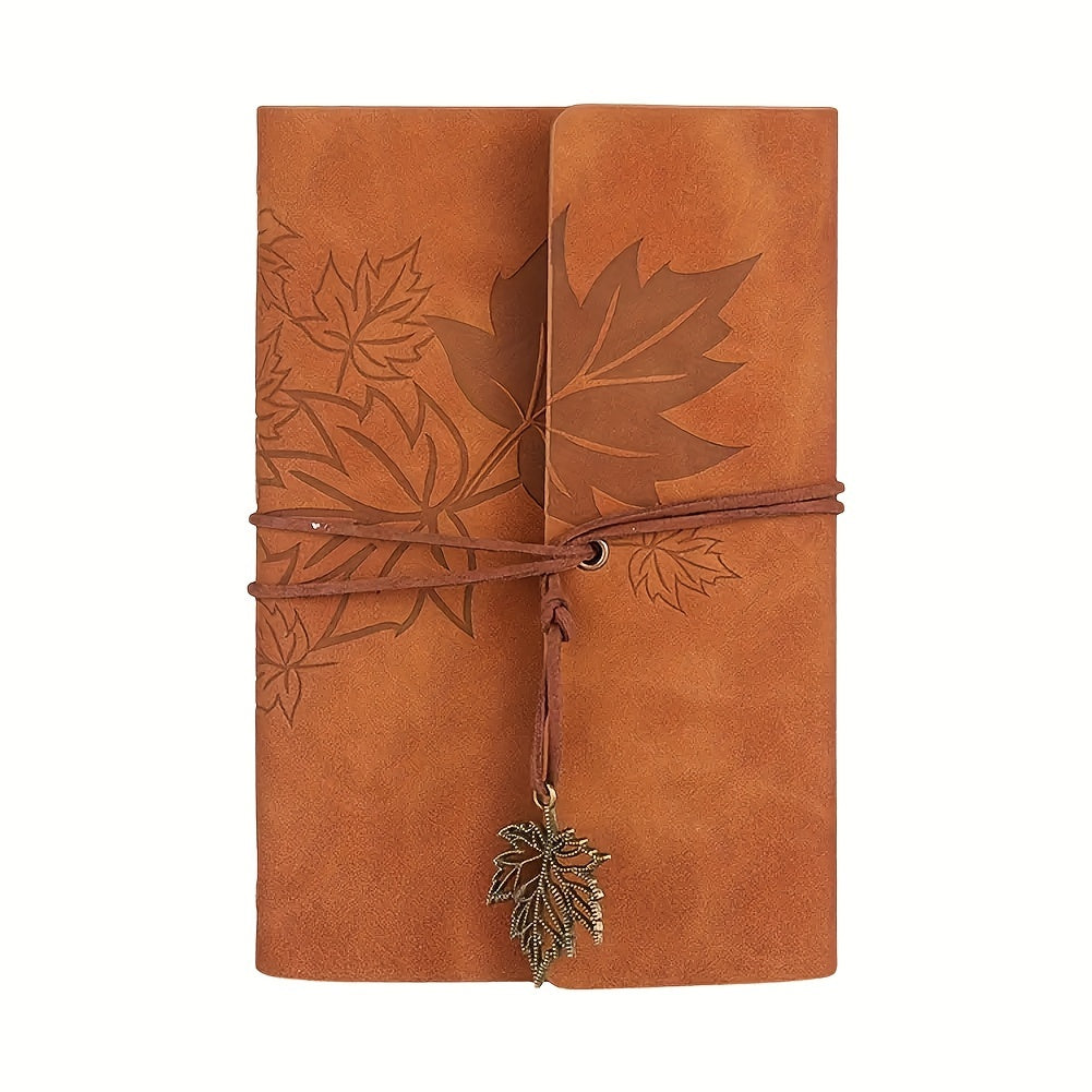 Retro Maple Leaf Notebook Notepad Note Book Traveler Journal, Loose-leaf Notebook For Diary