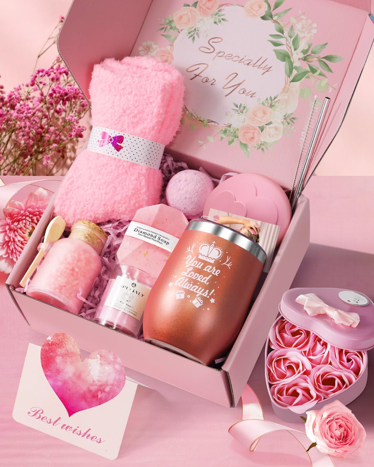Birthday Gifts for Women, Birthday Presents for Her, Unusual Birthday Hampers Pamper Self Care Gifts Relaxation Bath Sets for Friends, Mum, Wife, Girls, Sister