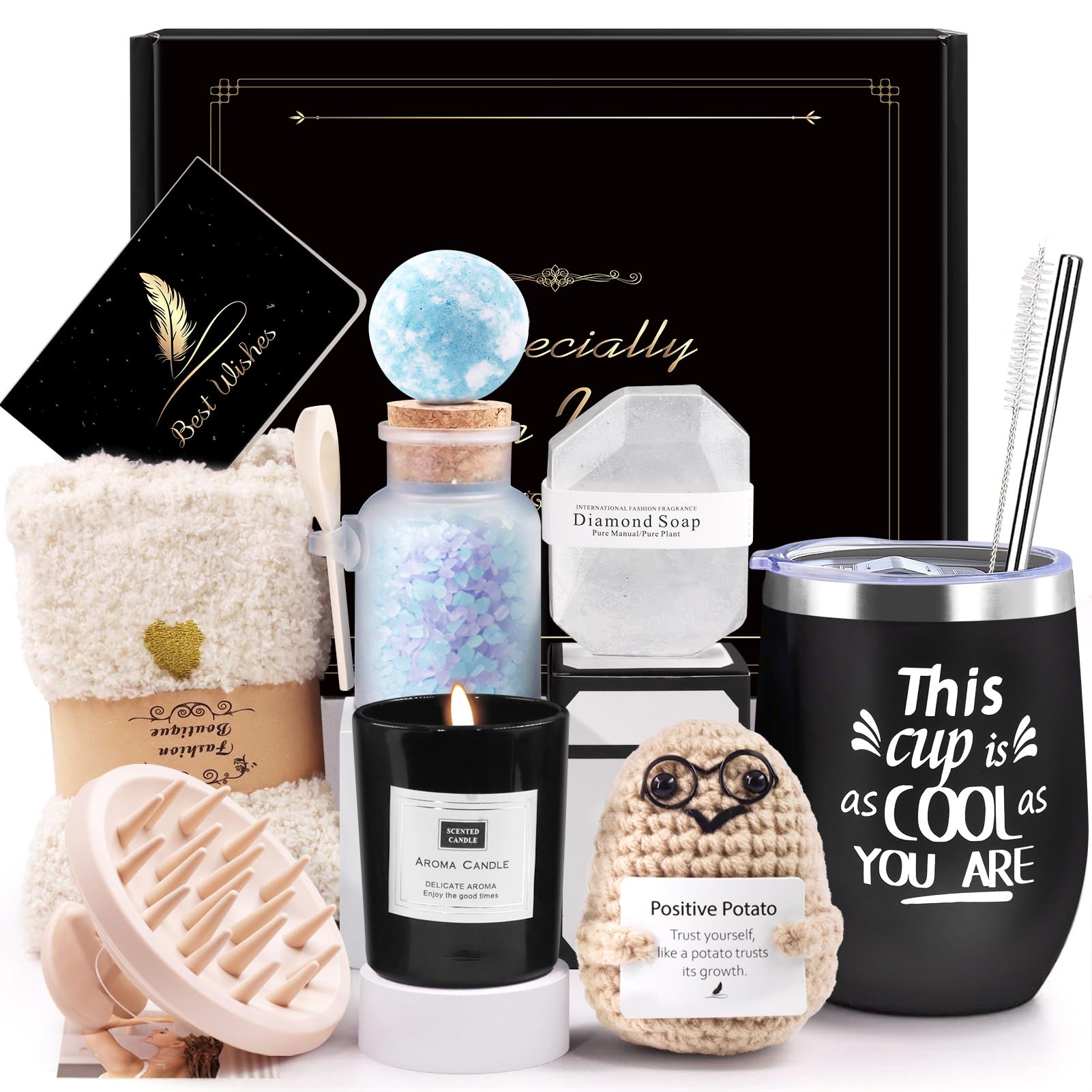 Birthday Gifts for Women, Birthday Presents for Her, Unusual Birthday Hampers Pamper Self Care Gifts Relaxation Bath Sets for Friends, Mum, Wife, Girls, Sister