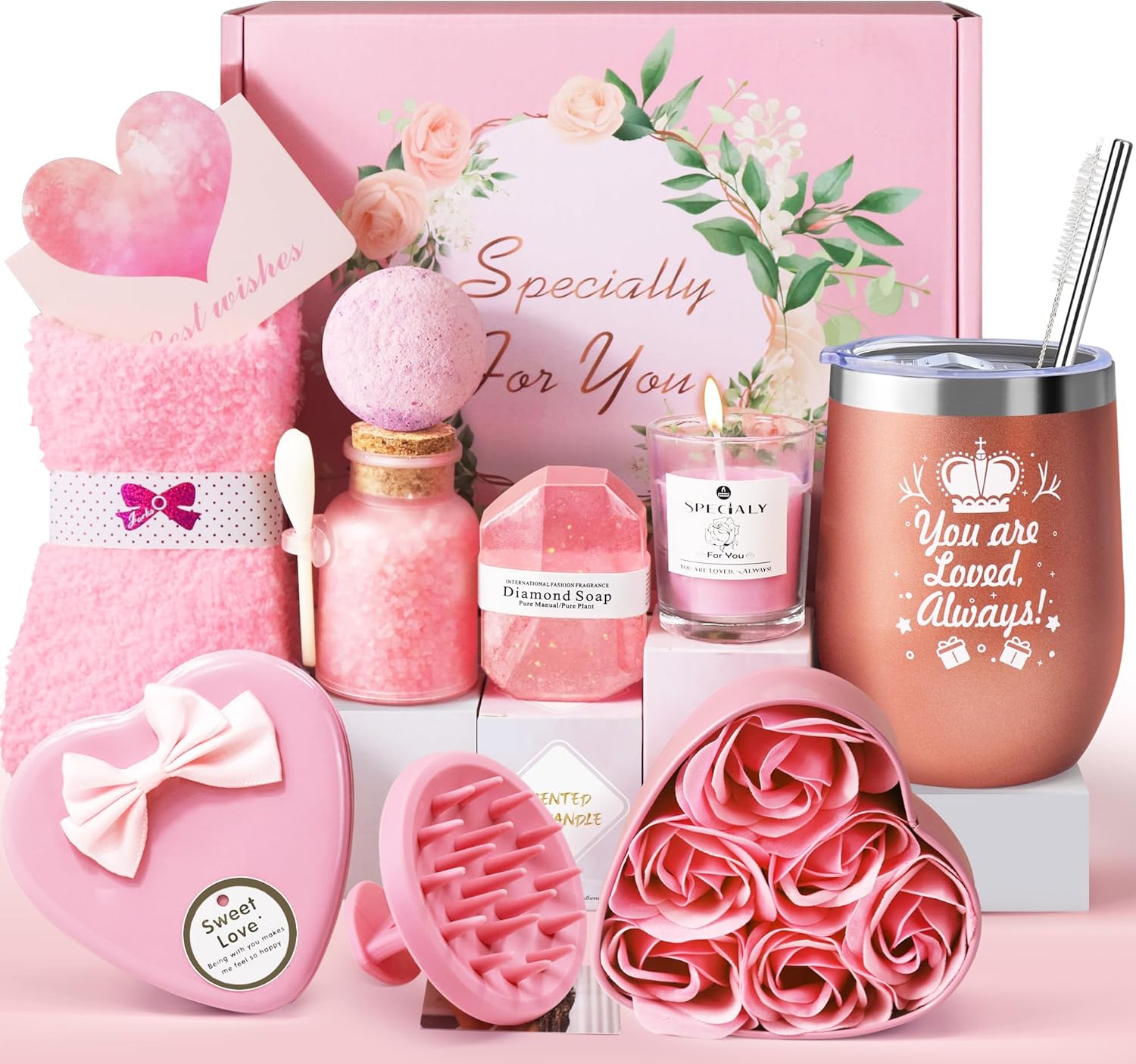 Birthday Gifts for Women, Birthday Presents for Her, Unusual Birthday Hampers Pamper Self Care Gifts Relaxation Bath Sets for Friends, Mum, Wife, Girls, Sister