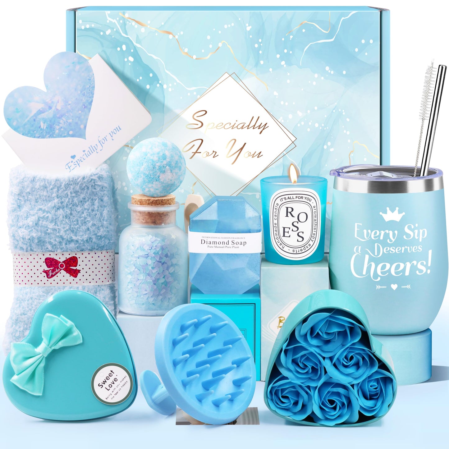 Birthday Gifts for Women, Birthday Presents for Her, Unusual Birthday Hampers Pamper Self Care Gifts Relaxation Bath Sets for Friends, Mum, Wife, Girls, Sister