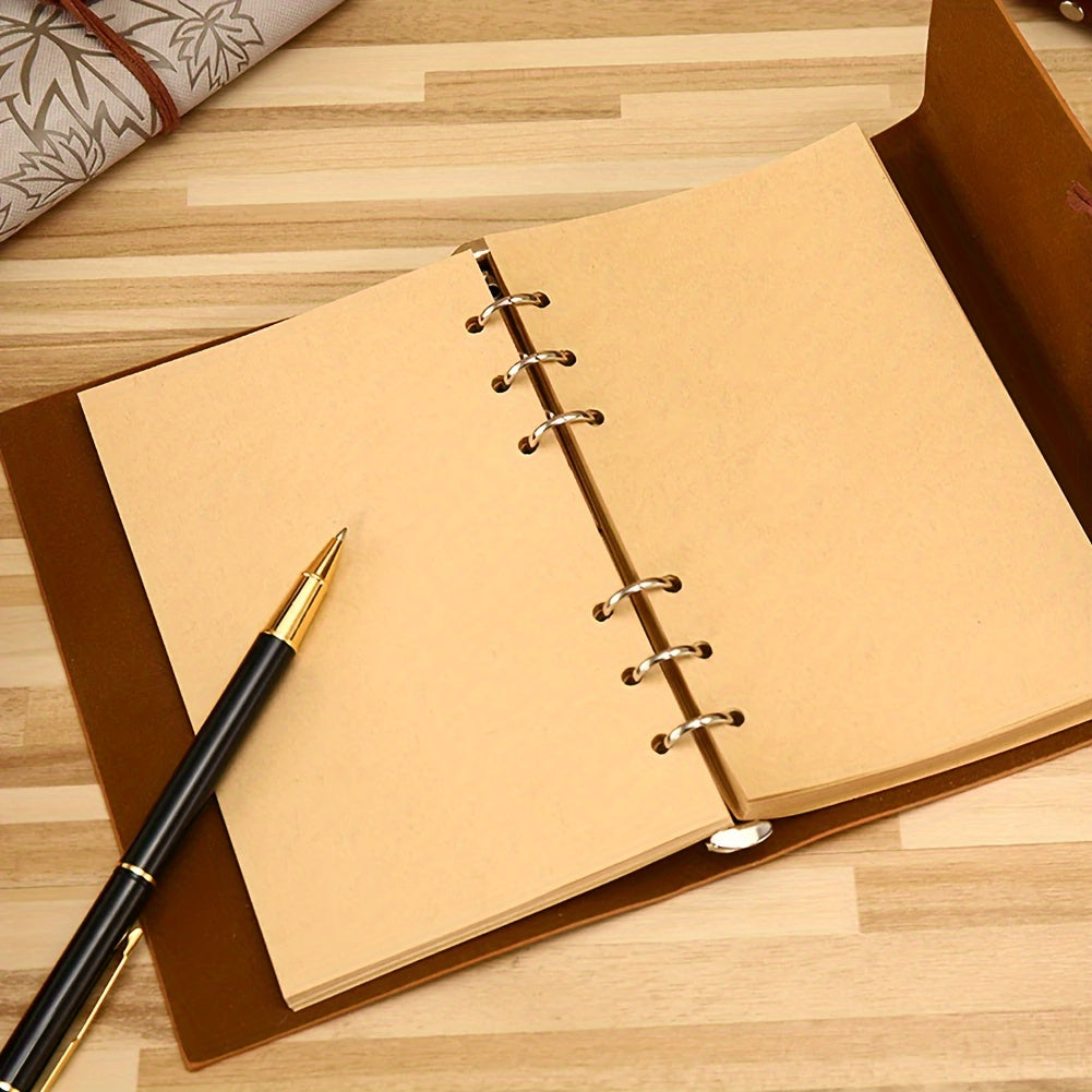 Retro Maple Leaf Notebook Notepad Note Book Traveler Journal, Loose-leaf Notebook For Diary