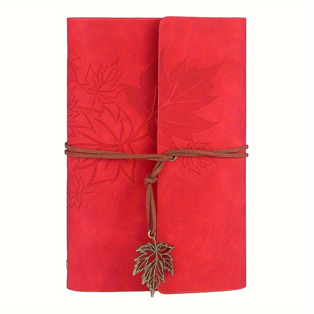 Retro Maple Leaf Notebook Notepad Note Book Traveler Journal, Loose-leaf Notebook For Diary