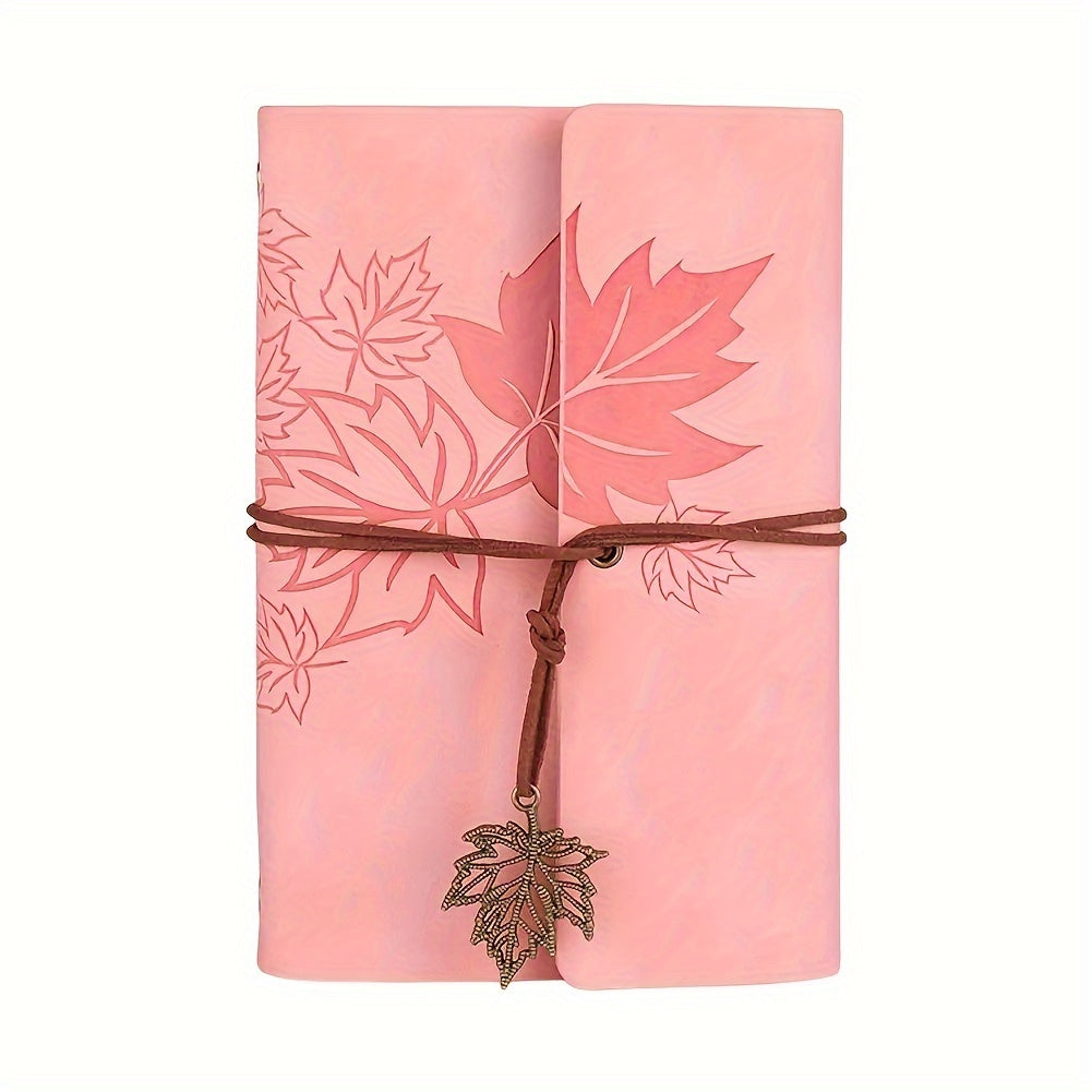Retro Maple Leaf Notebook Notepad Note Book Traveler Journal, Loose-leaf Notebook For Diary
